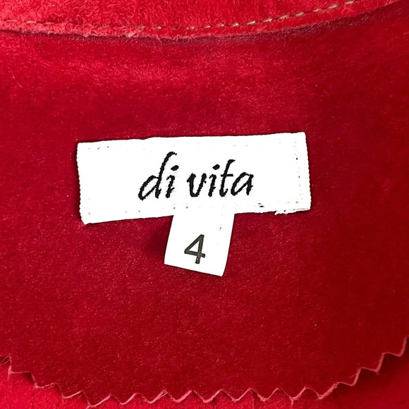 Vintage Di Vita Women’s Red Soft Suede Jacket Y2k Size 4 - Picture 8 of 11